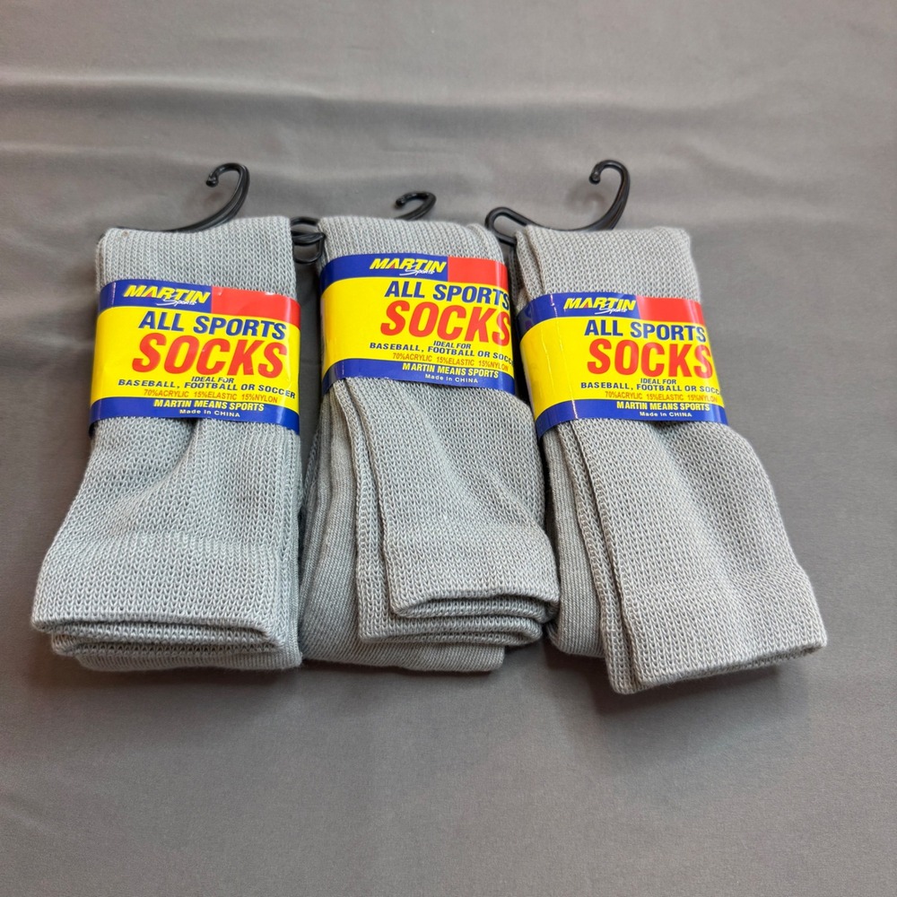 Martin‎ Sports Pack ALLS51M Sports Socks Grey Medium Baseball Football Soccer